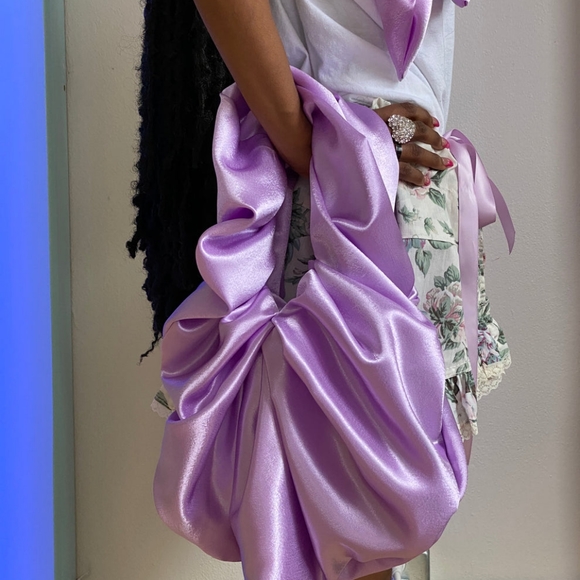 Room Shop Satin Hobo Bounce Bag in Baby Blue - Picture 3 of 3